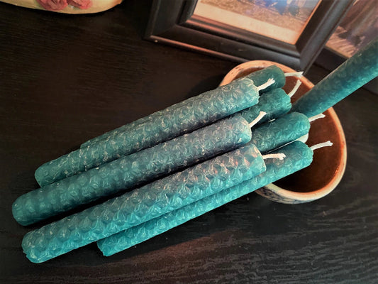 GREEN BEESWAX Chime Taper Candles