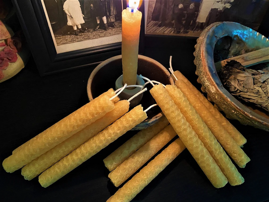 YELLOW BEESWAX Chime Taper Candle