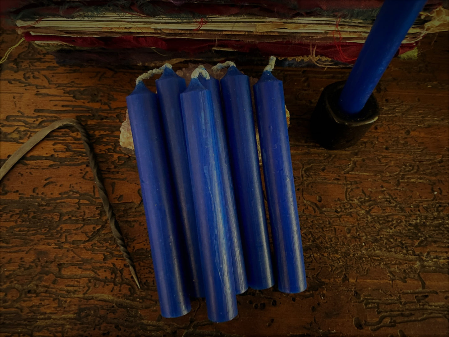BLUE Mini Paraffin Wax Chime Candles