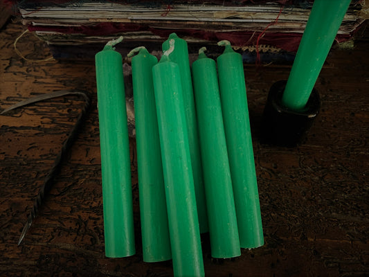 EMERALD GREEN Mini Paraffin Wax Chime Candles