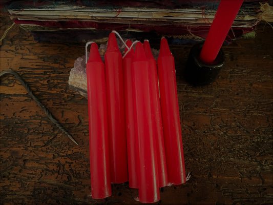RED Mini Paraffin Wax Chime Candles